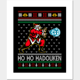 Funny Christmas Ho Ho Hodouken Christmas Posters and Art
